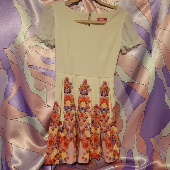 MA*RS White Rose Dress Size Extra Small NWT Prom Party Japan Kawaii Y2K Fashion - Picture 1 of 14